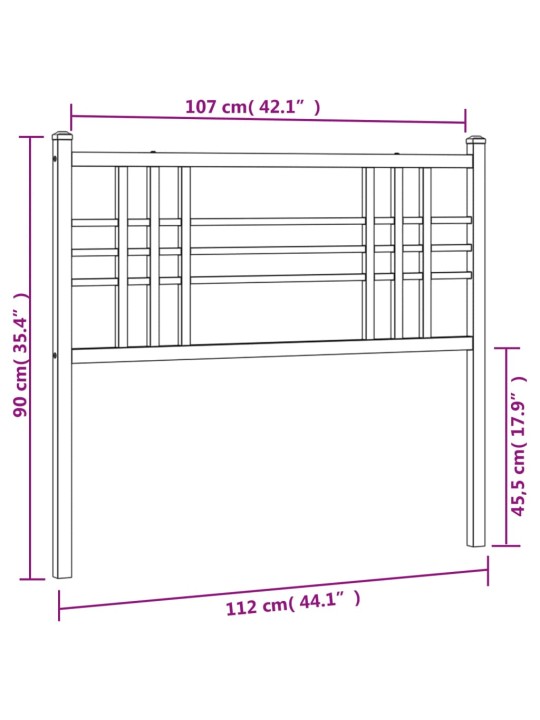 Metallist voodipeats, must, 107 cm