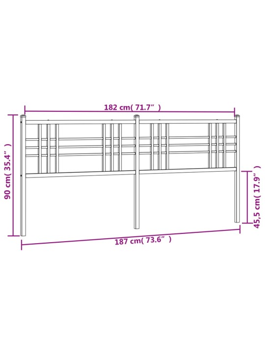 Metallist voodipeats, must, 180 cm