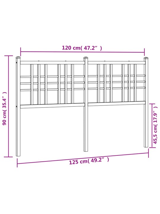 Metallist voodipeats, valge, 120 cm