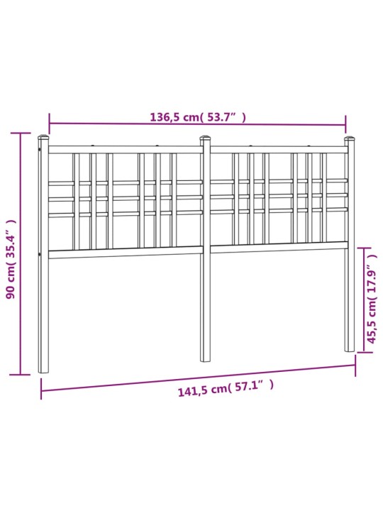 Metallist voodipeats, valge, 137 cm