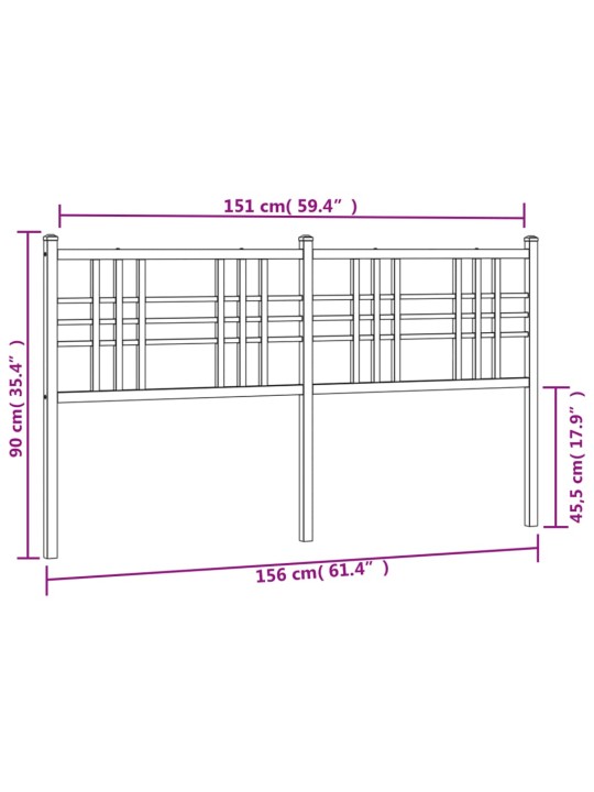 Metallist voodipeats, valge, 150 cm