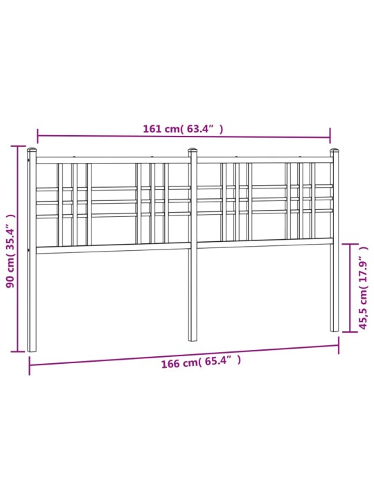 Metallist voodipeats, valge, 160 cm