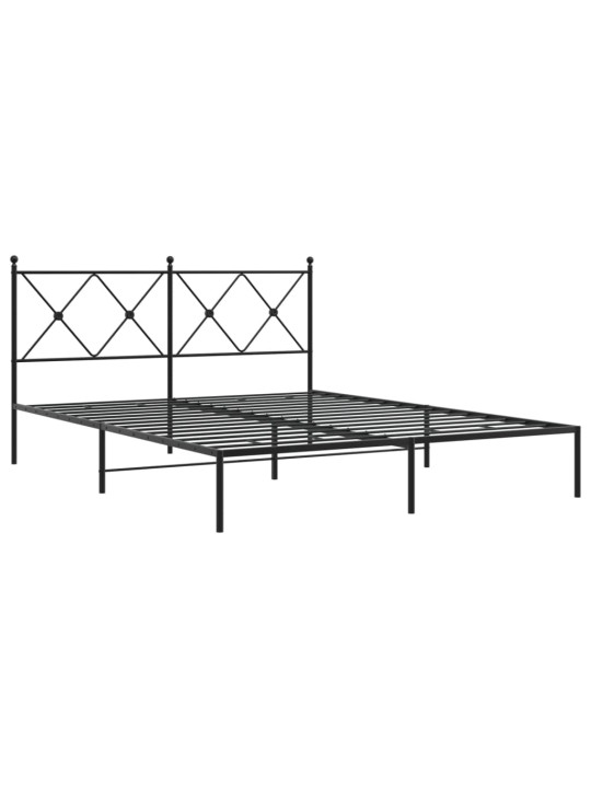 METALLIST VOODIRAAM PEATSIGA, MUST, 160 X 200 CM