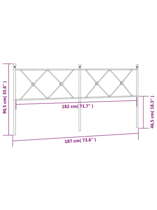 Metallist voodipeats, must, 180 cm