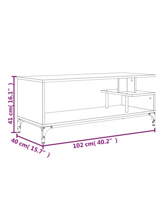 Telerikapp, suitsutatud tamm, 102x40x41 cm, tehispuit ja teras