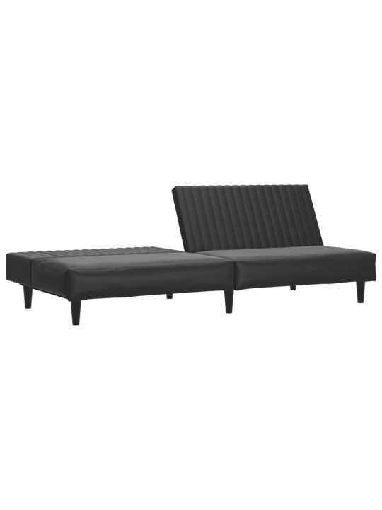 2-KOHALINE PÄEVAVOODI, MUST, KUNSTNAHK