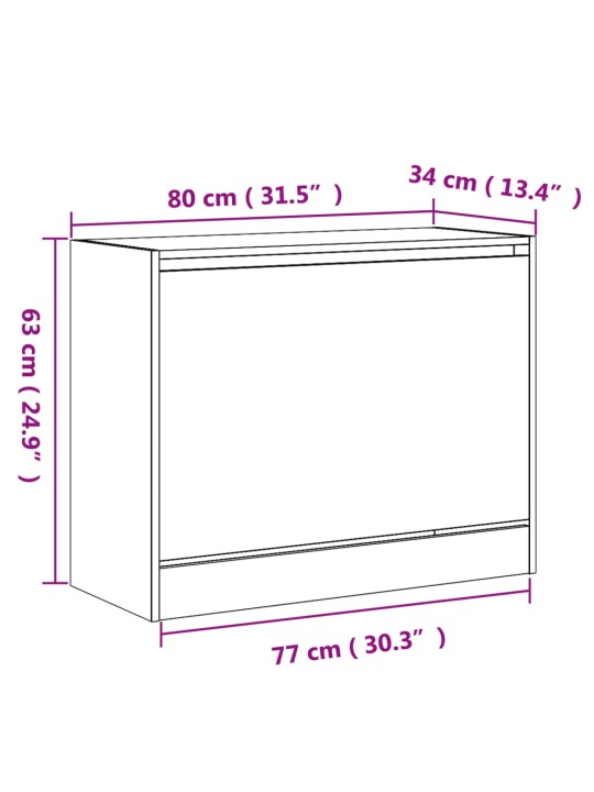 Kingakapp, suitsutatud tamm, 80 x 34 x 63 cm, tehispuit