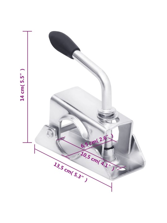 Haagise tugiratas 60 mm 2 tugitoru ja 2 klambriga