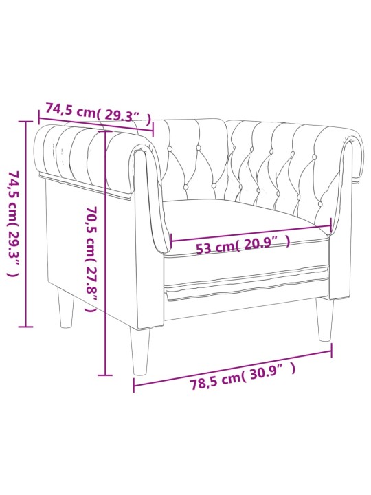 Chesterfield tugitool, sinine, kangas