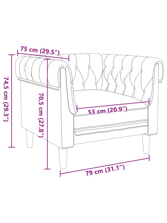 Chesterfield tugitool, pruun, kangas