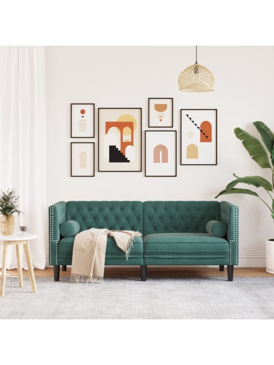 2-KOHALINE CHESTERFIELD DIIVAN RULLPATJADEGA TUMEROHELINE SAMET
