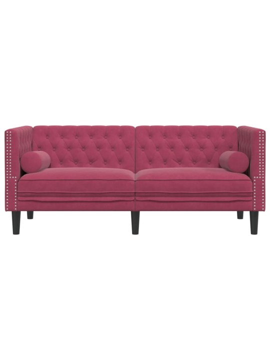 2-KOHALINE CHESTERFIELD DIIVAN RULLPATJADEGA VEINIPUNANE SAMET