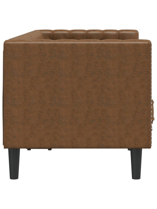2-KOHALINE CHESTERFIELD DIIVAN RULLPATJADEGA KUNSTSEEMISNAHK
