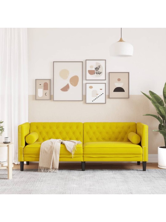 3-KOHALINE CHESTERFIELD DIIVAN RULLPATJADEGA KOLLANE SAMET