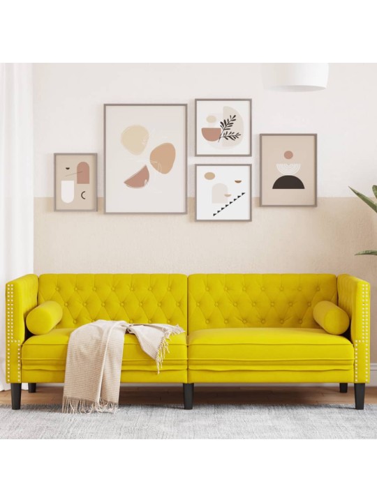 3-KOHALINE CHESTERFIELD DIIVAN RULLPATJADEGA KOLLANE SAMET