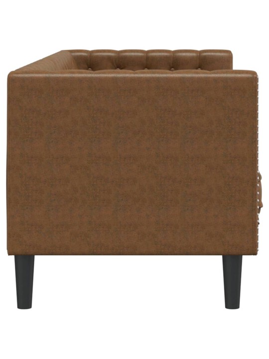 3-KOHALINE CHESTERFIELD DIIVAN RULLPATJADEGA KUNSTSEEMISNAHK