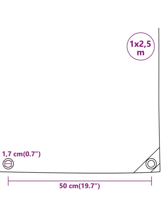 Present, hall, 1 x 2,5 m, 650 g/m²