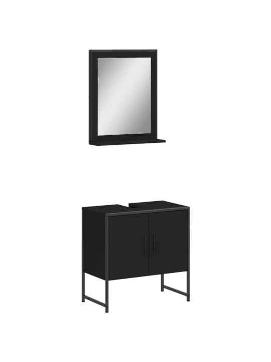2-OSALINE VANNITOAKAPI KOMPLEKT, MUST, TEHISPUIT