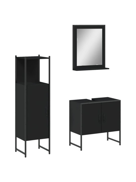 3-OSALINE VANNITOAKAPPIDE KOMPLEKT, MUST, TEHISPUIT