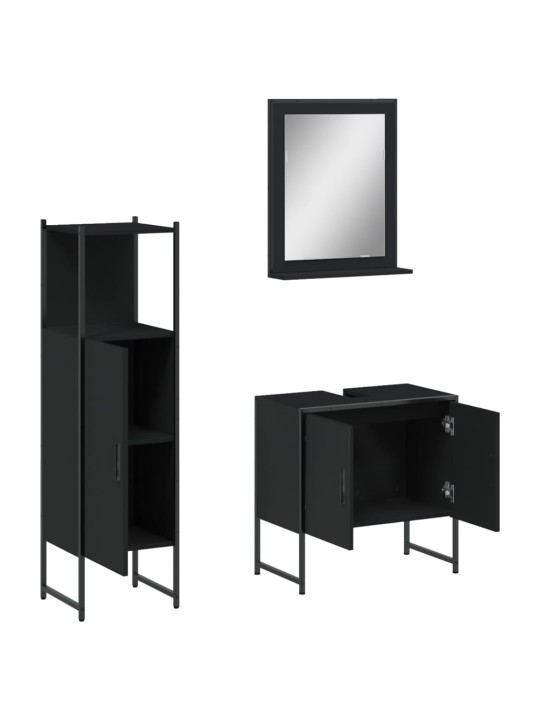 3-OSALINE VANNITOAKAPPIDE KOMPLEKT, MUST, TEHISPUIT