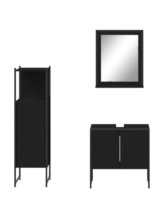 3-OSALINE VANNITOAKAPPIDE KOMPLEKT, MUST, TEHISPUIT