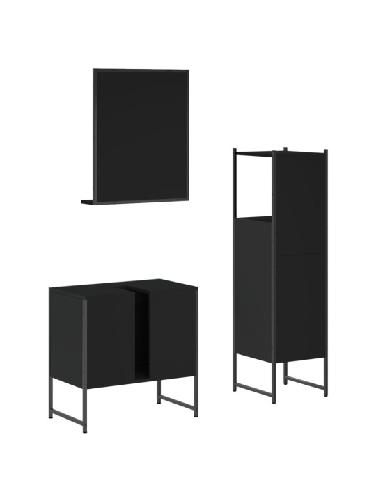 3-OSALINE VANNITOAKAPPIDE KOMPLEKT, MUST, TEHISPUIT