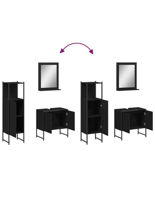 3-OSALINE VANNITOAKAPPIDE KOMPLEKT, MUST, TEHISPUIT