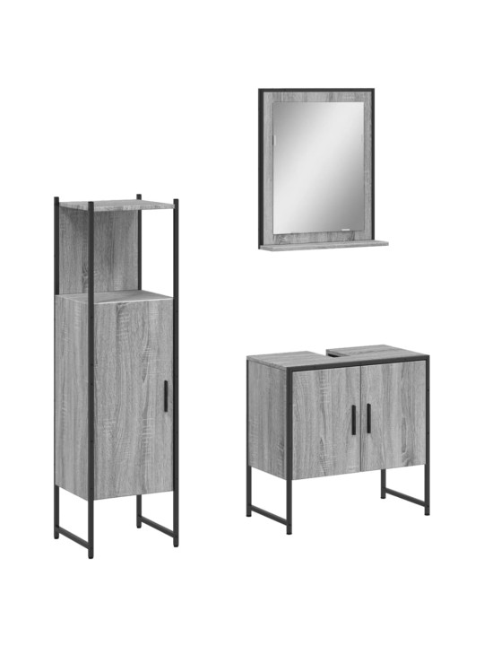 3-OSALINE VANNITOAKAPPIDE KOMPLEKT, HALL SONOMA TAMM, TEHISPUIT