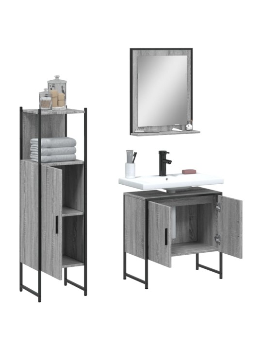 3-OSALINE VANNITOAKAPPIDE KOMPLEKT, HALL SONOMA TAMM, TEHISPUIT