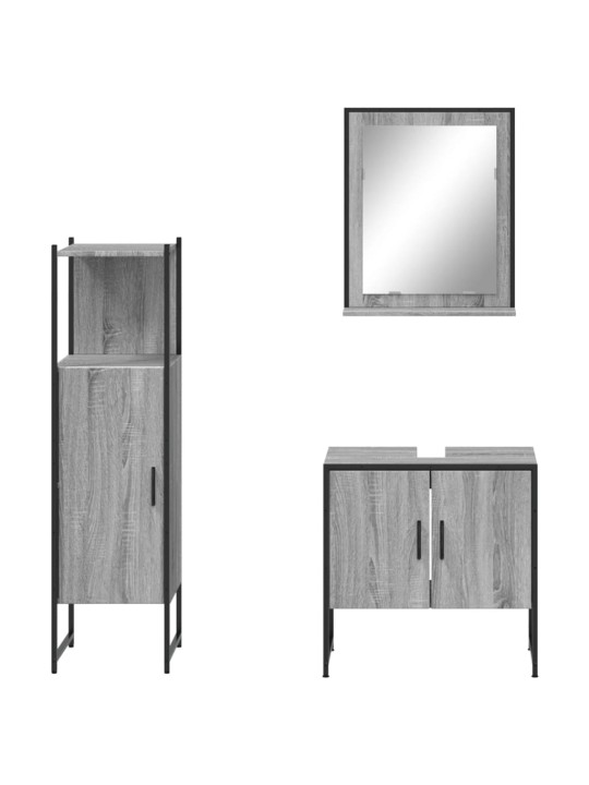3-OSALINE VANNITOAKAPPIDE KOMPLEKT, HALL SONOMA TAMM, TEHISPUIT