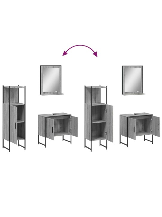 3-OSALINE VANNITOAKAPPIDE KOMPLEKT, HALL SONOMA TAMM, TEHISPUIT