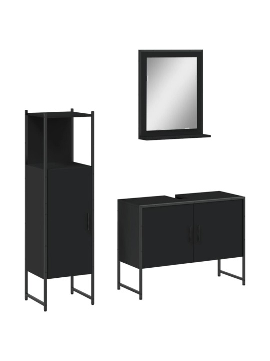 3-OSALINE VANNITOAKAPPIDE KOMPLEKT, MUST, TEHISPUIT