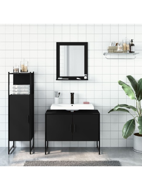 3-OSALINE VANNITOAKAPPIDE KOMPLEKT, MUST, TEHISPUIT