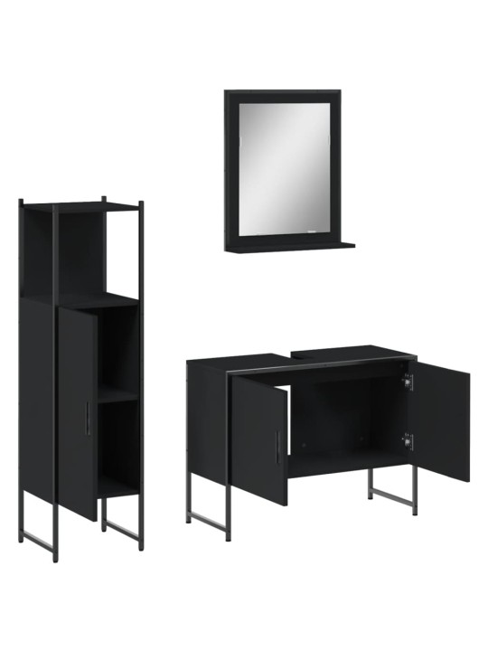 3-OSALINE VANNITOAKAPPIDE KOMPLEKT, MUST, TEHISPUIT