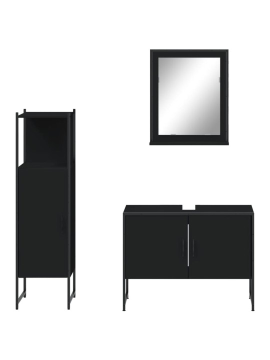 3-OSALINE VANNITOAKAPPIDE KOMPLEKT, MUST, TEHISPUIT