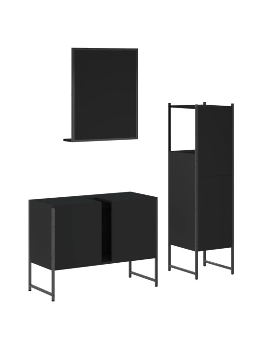 3-OSALINE VANNITOAKAPPIDE KOMPLEKT, MUST, TEHISPUIT