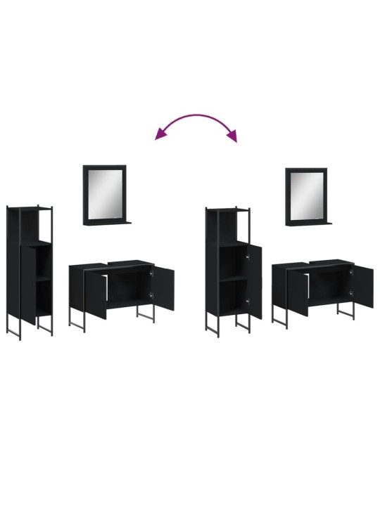 3-OSALINE VANNITOAKAPPIDE KOMPLEKT, MUST, TEHISPUIT