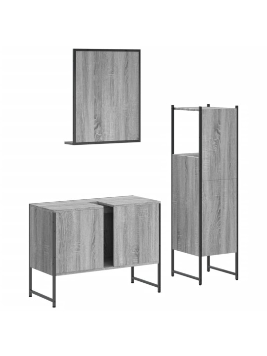 3-OSALINE VANNITOAKAPPIDE KOMPLEKT, HALL SONOMA TAMM, TEHISPUIT