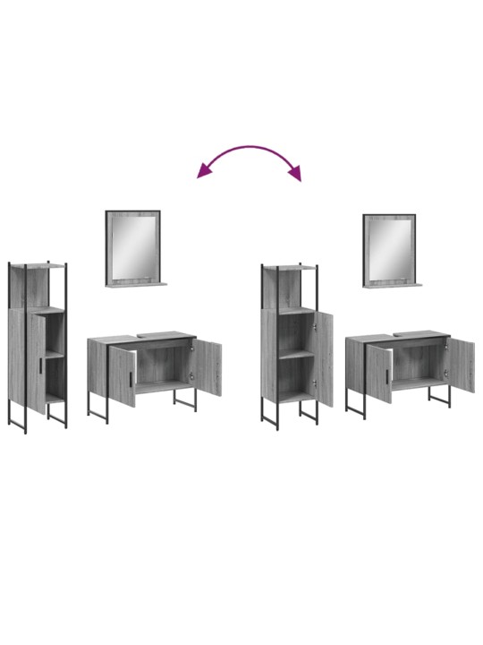 3-OSALINE VANNITOAKAPPIDE KOMPLEKT, HALL SONOMA TAMM, TEHISPUIT