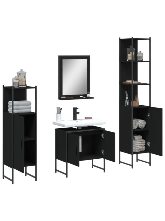 4-OSALINE VANNITOAKAPPIDE KOMPLEKT, MUST, TEHISPUIT