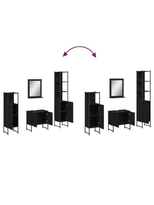 4-OSALINE VANNITOAKAPPIDE KOMPLEKT, MUST, TEHISPUIT