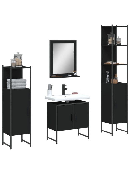 4-OSALINE VANNITOAKAPPIDE KOMPLEKT, MUST, TEHISPUIT