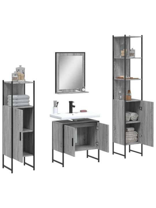 4-OSALINE VANNITOAKAPPIDE KOMPLEKT, HALL SONOMA TAMM, TEHISPUIT