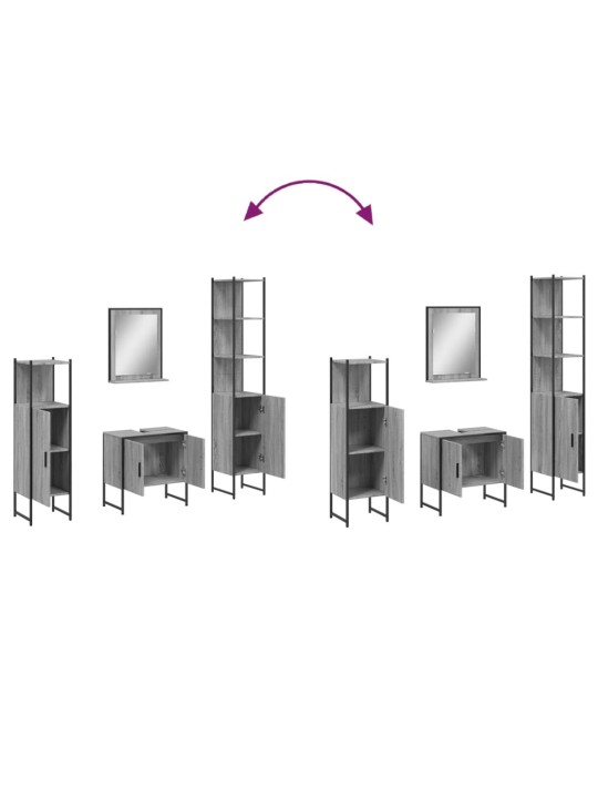 4-OSALINE VANNITOAKAPPIDE KOMPLEKT, HALL SONOMA TAMM, TEHISPUIT