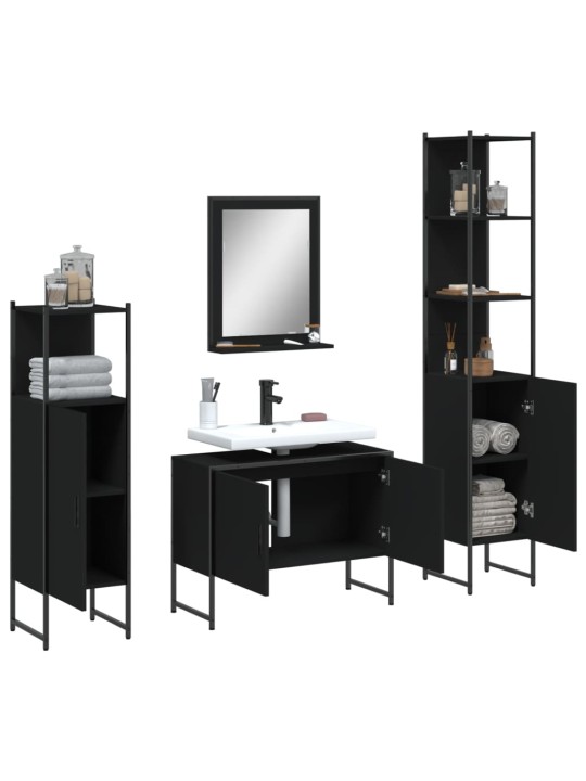 4-OSALINE VANNITOAKAPPIDE KOMPLEKT, MUST, TEHISPUIT
