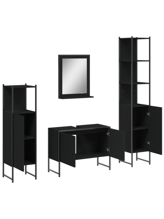 4-OSALINE VANNITOAKAPPIDE KOMPLEKT, MUST, TEHISPUIT