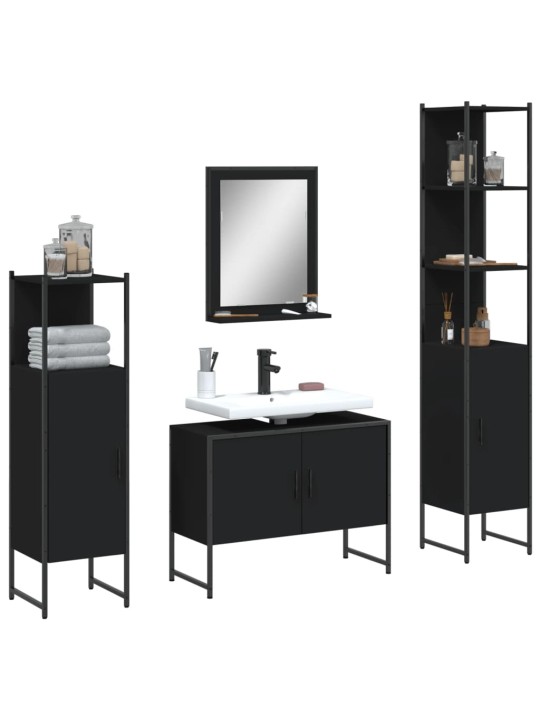4-OSALINE VANNITOAKAPPIDE KOMPLEKT, MUST, TEHISPUIT
