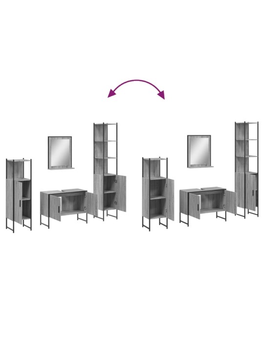 4-OSALINE VANNITOAKAPPIDE KOMPLEKT, HALL SONOMA TAMM, TEHISPUIT