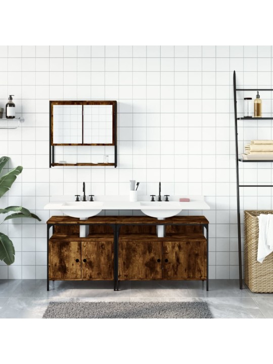 3-OSALINE VANNITOA MÖÖBLIKOMPLEKT, SUITSUTATUD TAMM, TEHISPUIT