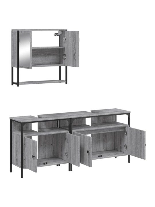 3-OSALINE VANNITOAMÖÖBLI KOMPLEKT, HALL SONOMA TAMM, TEHISPUIT